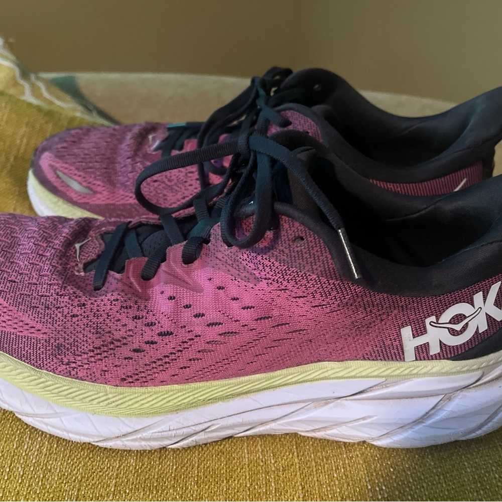 Hoka Women's Purple and Yellow Athletic Shoes